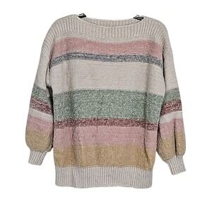 Be Cool Sweater Winter Oversized Striped‎ Size S/M EUC